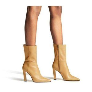 Jimmy Choo Merle 100 Ankle Boots Heel Butter Rum Tan Brown Leather EU 37…